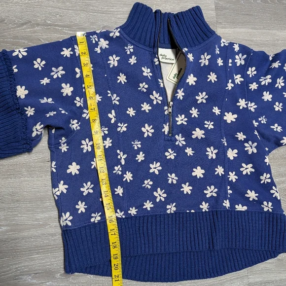 NWT Anthropologie Daily Practice Indy Half Zip Pullover Sweatshirt Size M Floral - Picture 7 of 9